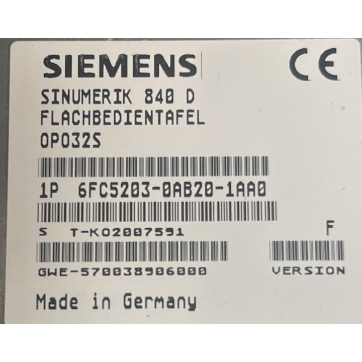 Ensemble Siemens Ecran 6FC5203-0AB20-1AA0 + CN 840 D 6FC5210-0DA00--1AAD