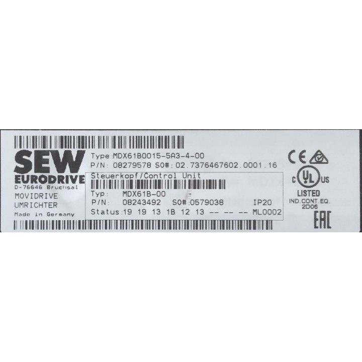 Variateur SEW MDX61B0015-5A3-4-00