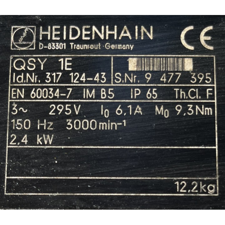 Moteur d'axe Heidenhain QSY 1E Id Nr 317 124 43