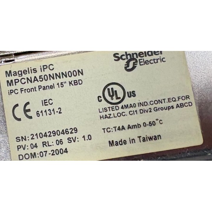 MAGELIS IPC SCHNEIDER MPCNA50NNN00N Front panel 15'' KBD