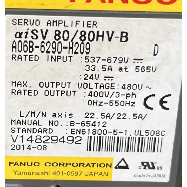 FANUC A06B-6290-H209 Servo Amplificateur Alpha iSV 80/80HV-B
