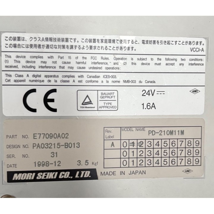 PUPITRE MORI SEIKI MSG-803 MORI SEIKI E77090A02 MORI SEIKI PD-210M11M