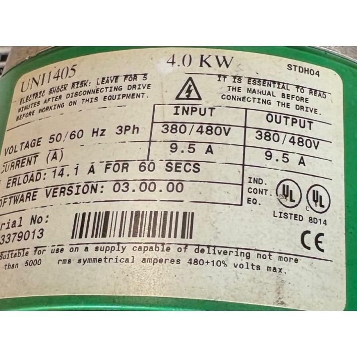 Variateur CONTROL TECHNIQUES UNI1405 4kw