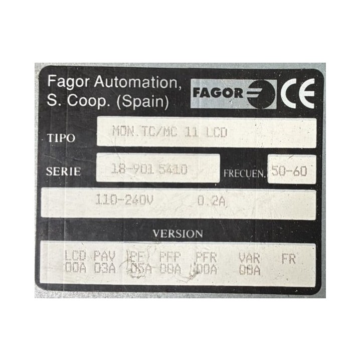 Ecran Fagor MON.TC/MC 11LCD