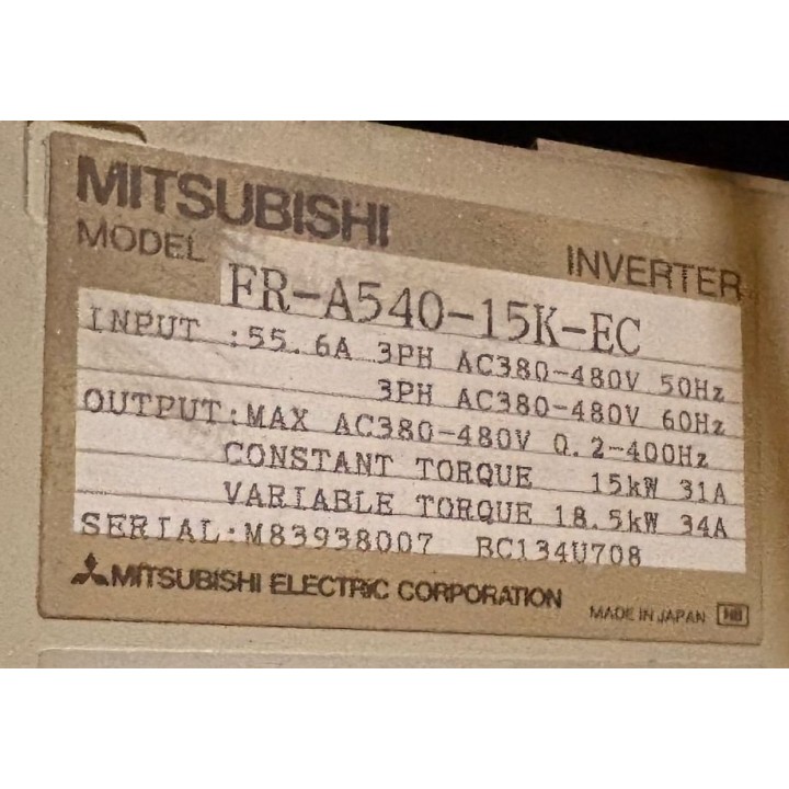 Variateur MITSUBISHI FR-A540-15K-EC