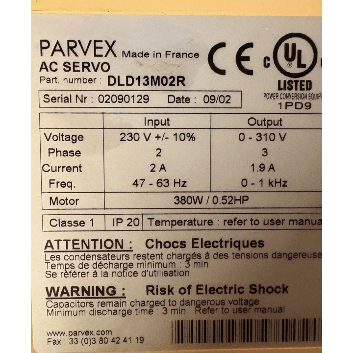 Variateur PARVEX DLD13M02R