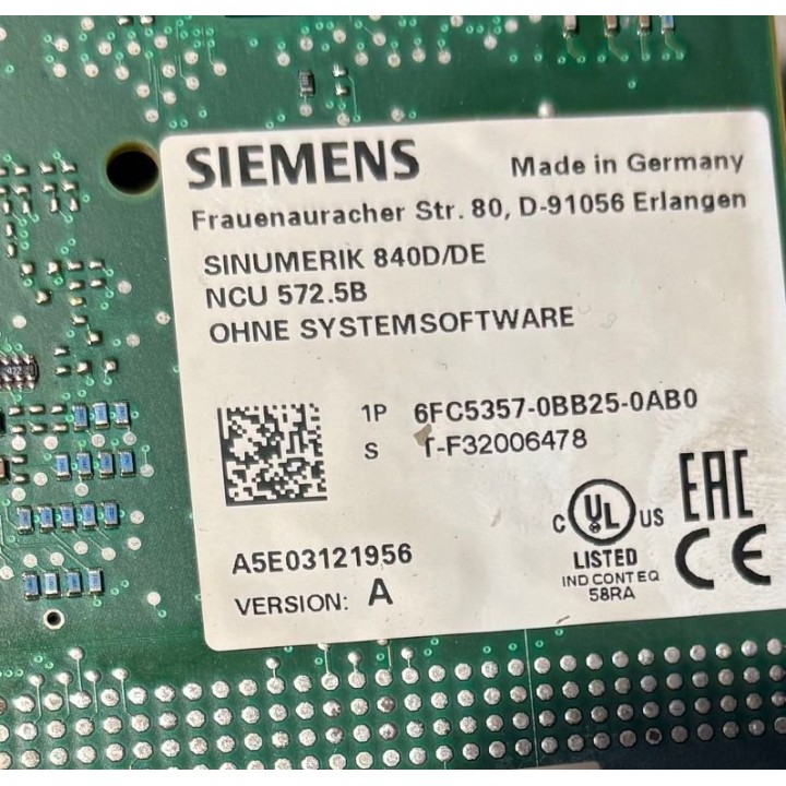 SINUMERIK 840D/DE NCU 572.5B SIEMENS 6FC5357-0BB25-0AB0