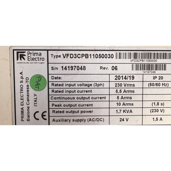Variateur Prima Electronics VFD3CPB11050030