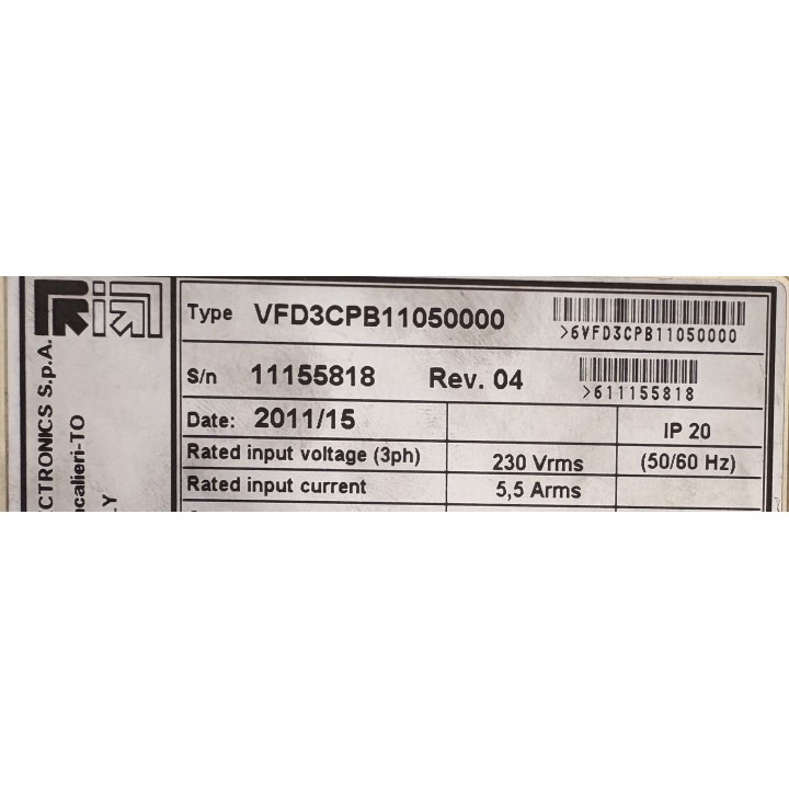 Variateur Prima Electronics VFD3CPB11050000