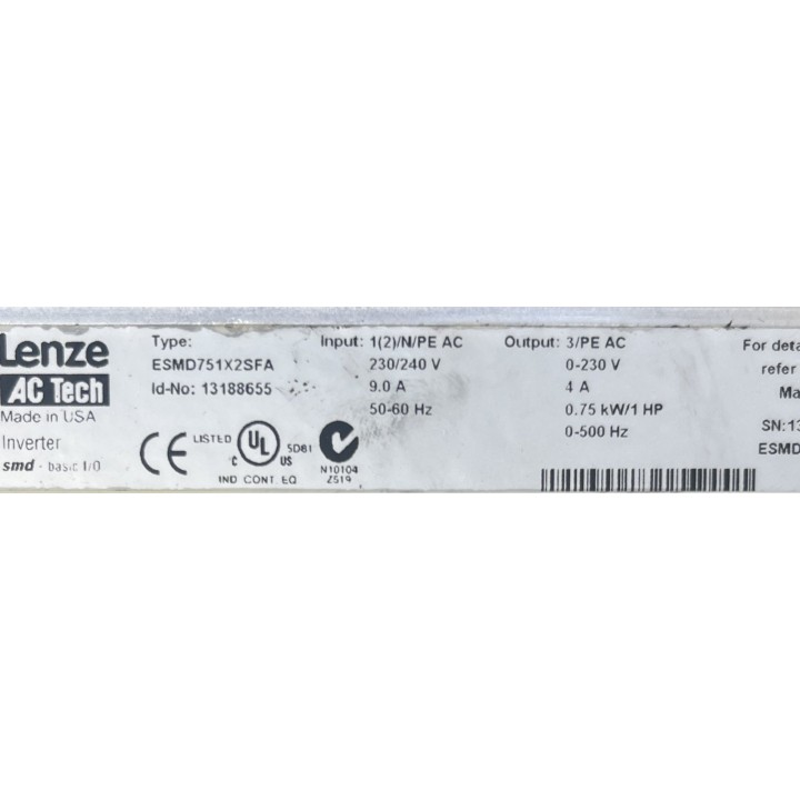 Variateur ESMD751X2SFA LENZE
