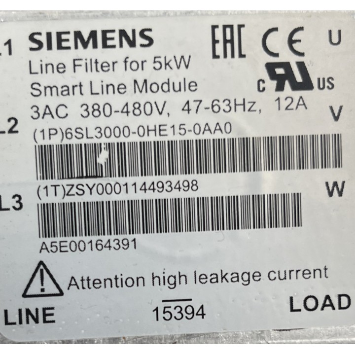 Filtre SIEMENS 6SL3000-0HE15-0AA0