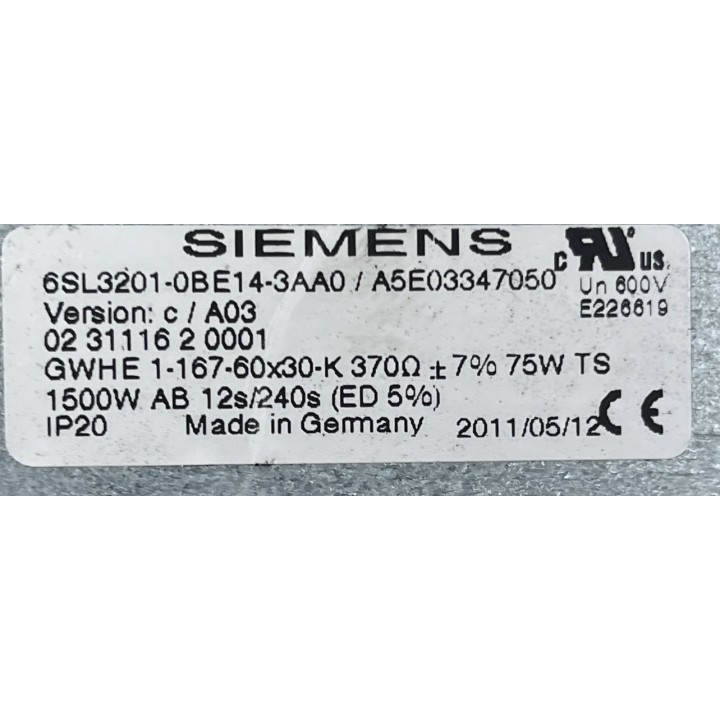 Résistance de frainage Siemens 6SL3201-0BE14-3AA0