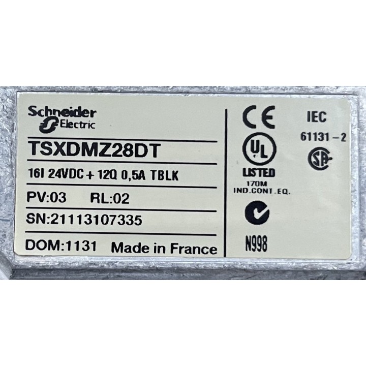 Module 16 Entrées 24VCC, 12 Sorties 24VCC/0,5A TOR sur bornier SCHNEIDER TSXDMZ28DT