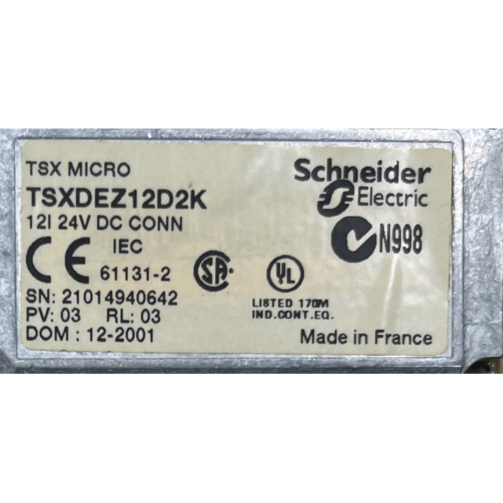 Module 12 Entrées 24VCC logique positive sur bornier TSXDEZ12D2K