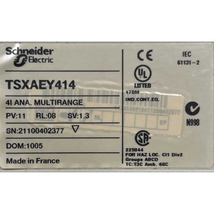 Modicon - module d'entrées analogique - 4 entrées multigamme TSXAEY414