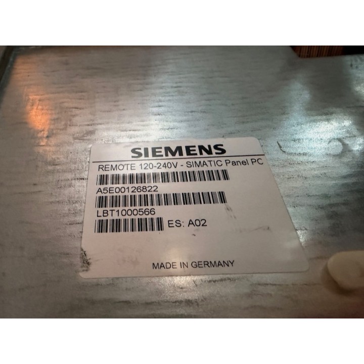 Panel Touch 15 Zoll TFT SIEMENS A5E00338527 + remote 120-240V simatic panel pc SIEMENS A5E00126822