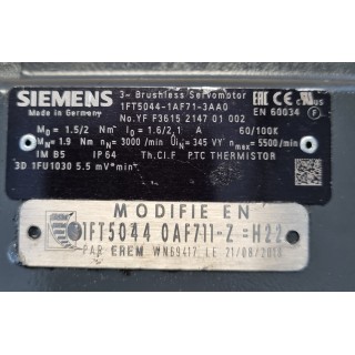 Moteur SIEMENS 1FT5044-0AF71-1-Z H22