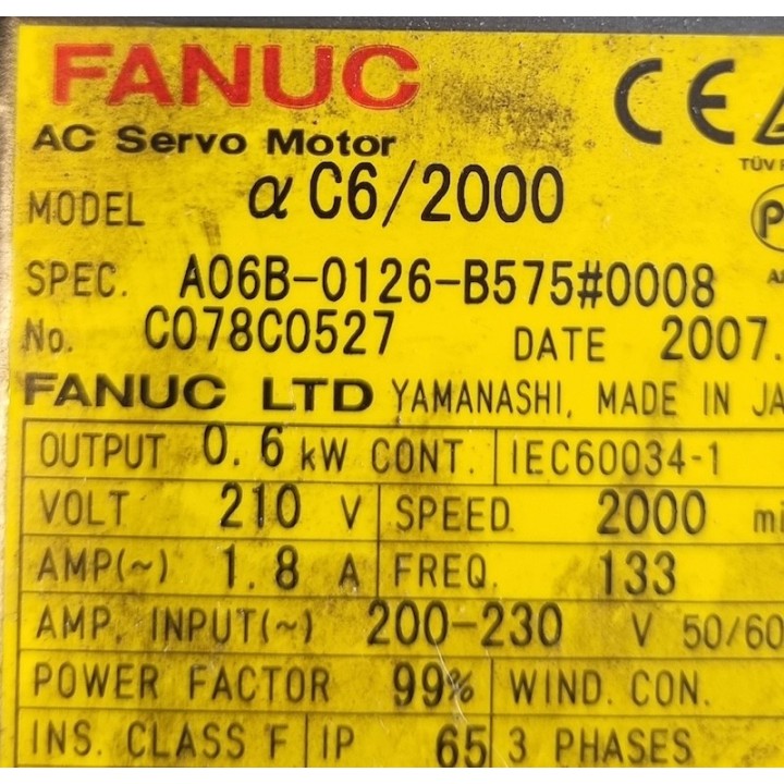 Moteur C6/2000 FANUC A06B-0126-B575 #0008