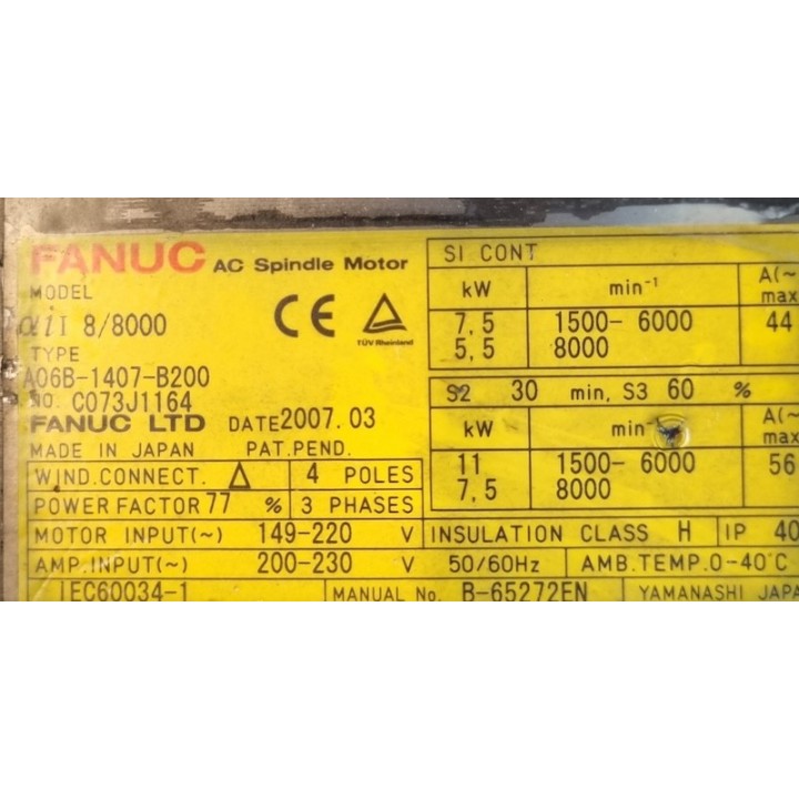 AC spindle motor FANUC A06B-1407-B200