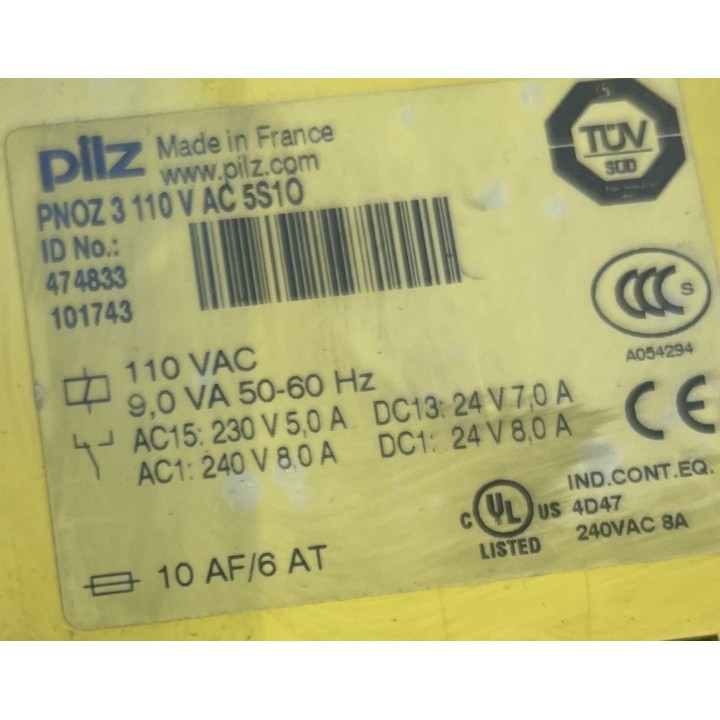 Pilz PNOZ 3 5s 474833 Safety Relay