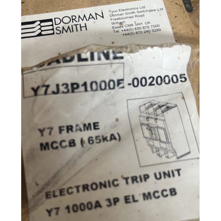 Disjoncteur Dorman Smith 1000A Y7J3P1000E MCCB 408-A4-14948-35