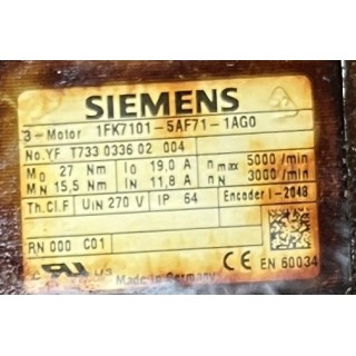 Moteur siemens 1FK7101-5AF71-1AG0
