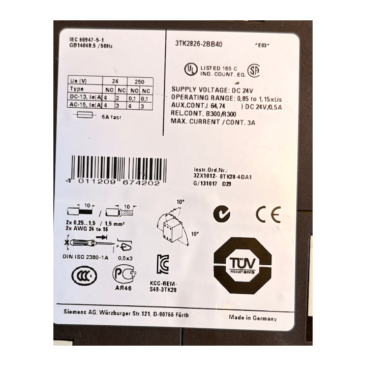 SIEMENS 3TK2826-2BB40