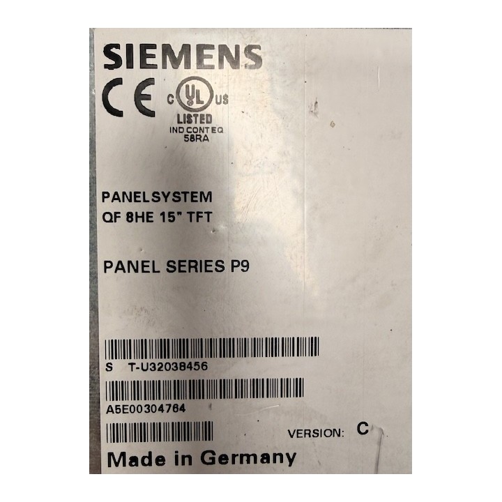 Panelsystem QF 8HE 15" TFT Panel series P9 SIEMENS A5E00304764