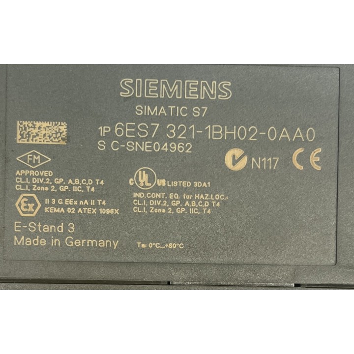 6ES7321-1BH02-0AA0 SIEMENS module d'entrees 16DI 24VDC