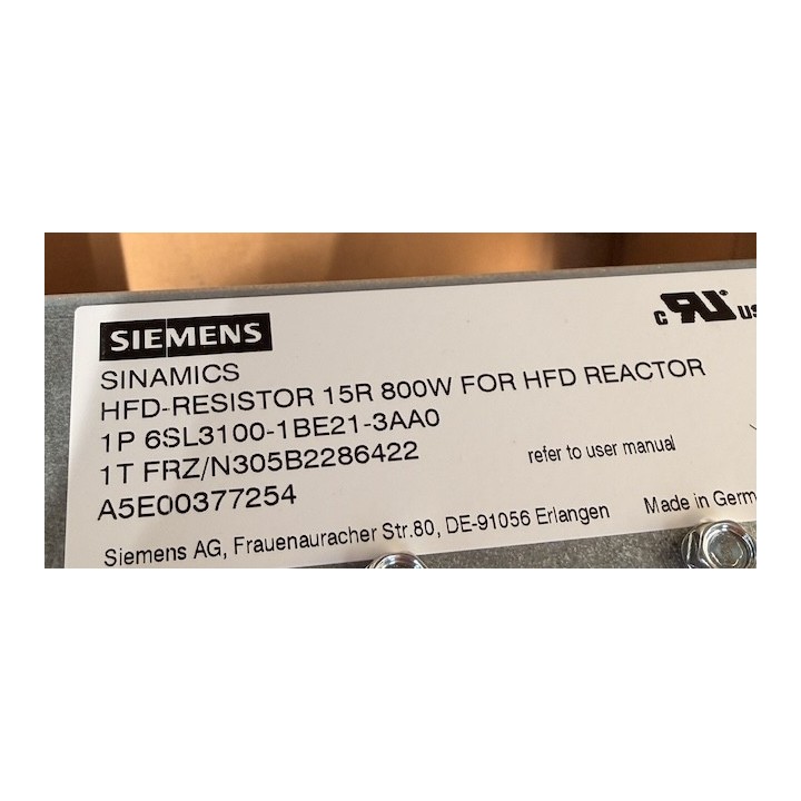 SINAMICS RESISTOR SIEMENS 6SL3100-1BE21-3AA0