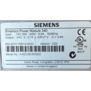 Siemens - 6SL3210-1SB14-0AA0 SINAMICS S120 CONVERTISSUER DE PUISSANCE  MODULE PM3