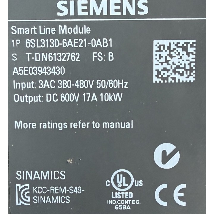 Siemens 6SL3130-6AE21-0AB1 Module d'entrée