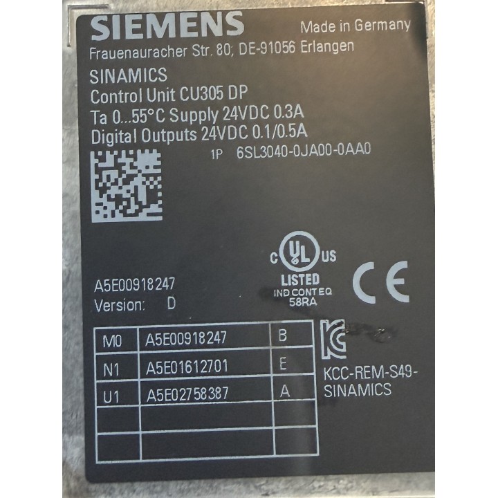 SIEMENS Sinamics 6SL3040-0JA00-0AA0 UNITE DE CONTROLE