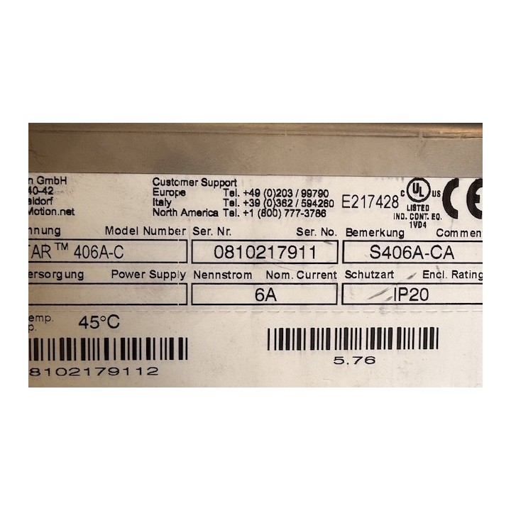 Variateur SERVOSTAR 406A-C S406A-CA