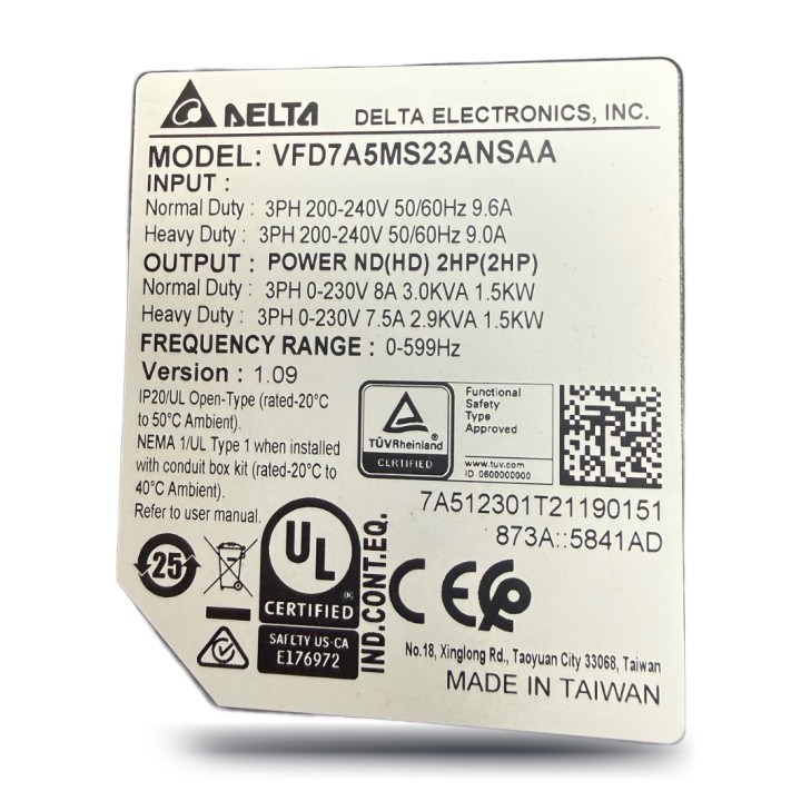 Delta VFD7A5MS23ANSAA Frequenzumrichter 1,5 kW MS300