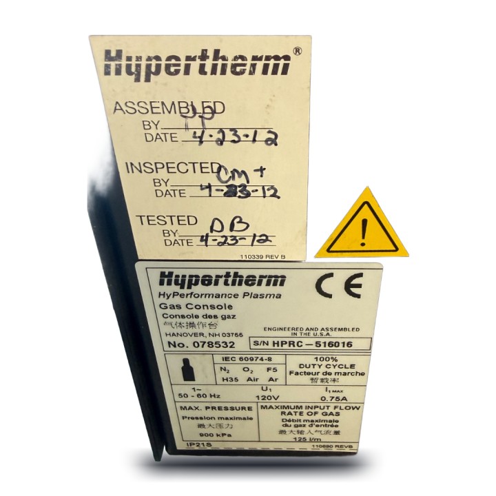 Hypertherm 078532 Consola Gas HyPerformance Plasma 120V