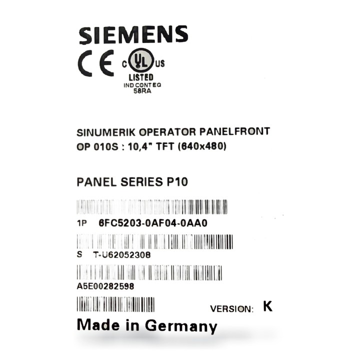 Siemens 6FC5203-0AF04-0AA0 OP 010S Panel Front TFT