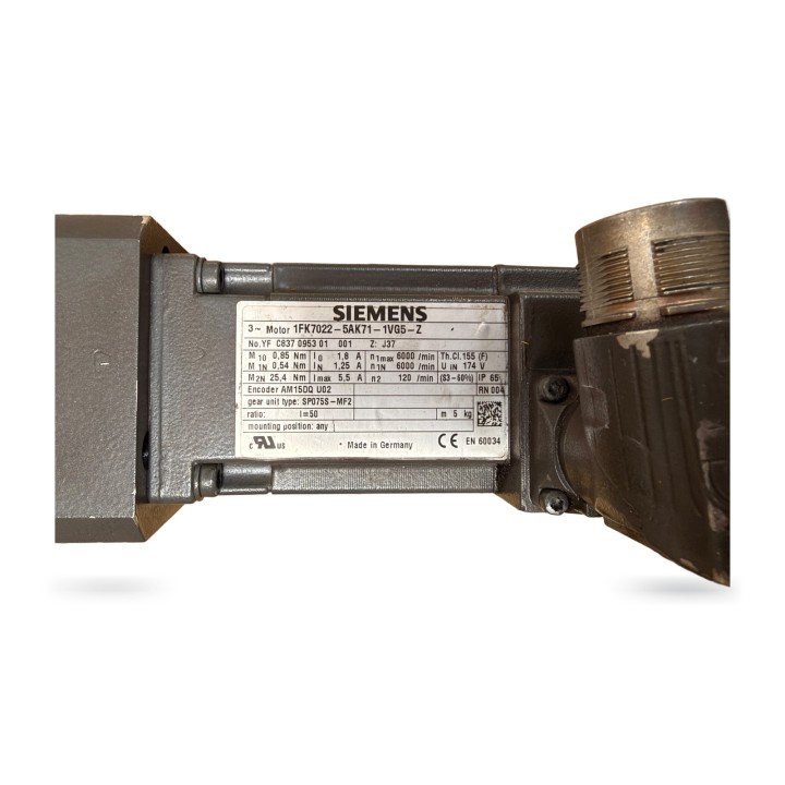 Siemens 1FK7022-5AK71-1VG5-Z Servomoteur Réducteur