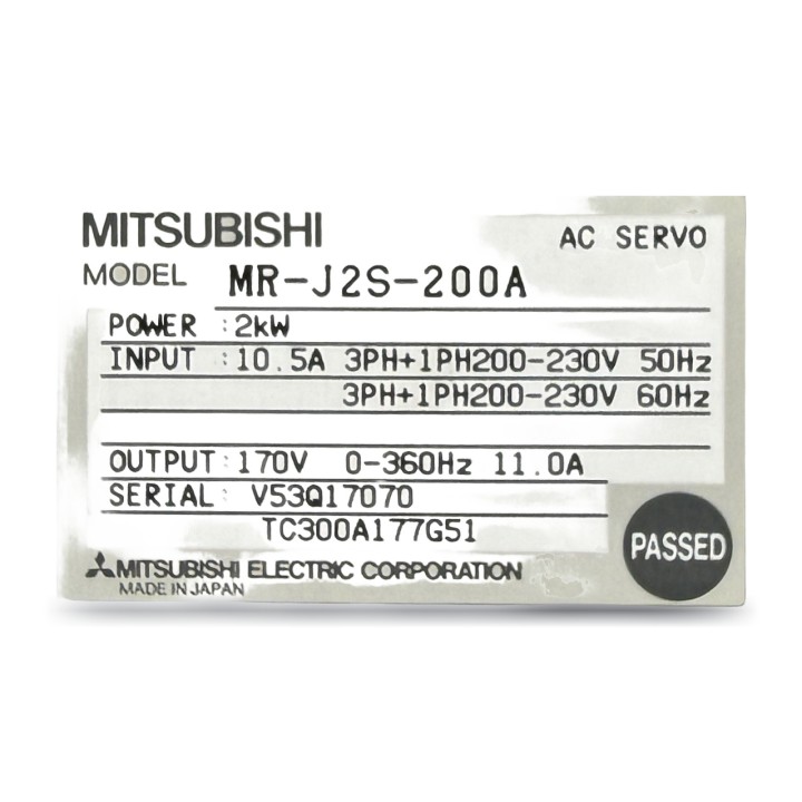 MITSUBISHI MR-J2S-200A Servoverstärker 2,0 kW gebraucht