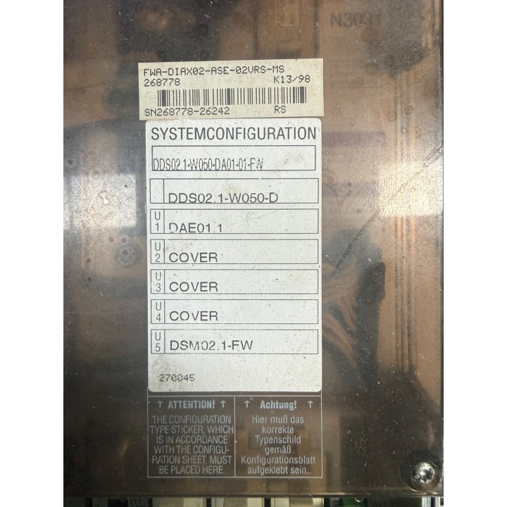 Indramat FWA-DIAX02-ASE-02VRS-MS módulo firmware servo