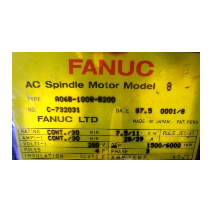 Moteur de broche FANUC  A06B-1008-B200 model 8