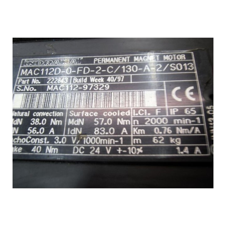 Motor de imanes permanentes INDRAMAT indramat MAC112D-0-FD-2-C