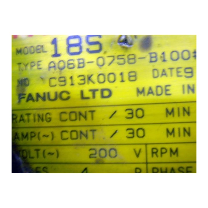 FANUC Modello 18S Motore A06B-0758-B100 