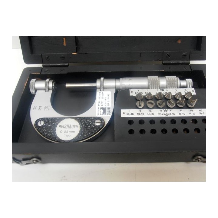 Mikrometer REISHAUER 0-25 mm mit 12 austauschbaren Schlüsseln