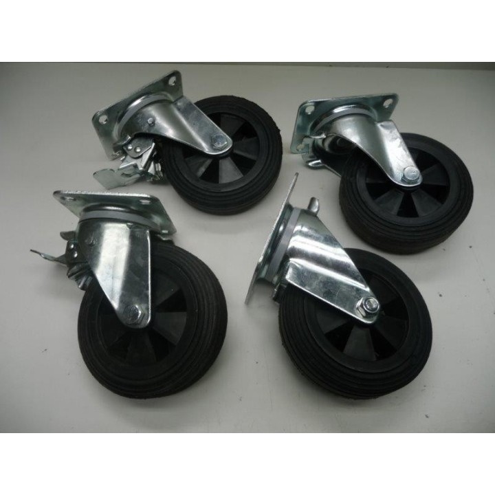 Roulette pivotante sur platine tole