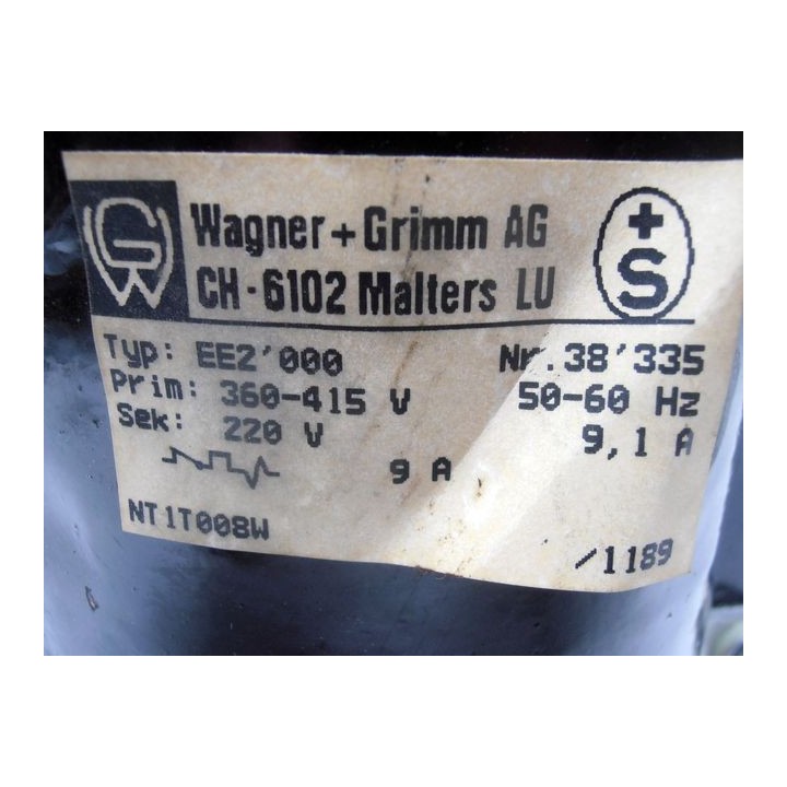 Transfo WAGNER + GRIMM EE2'000  9A