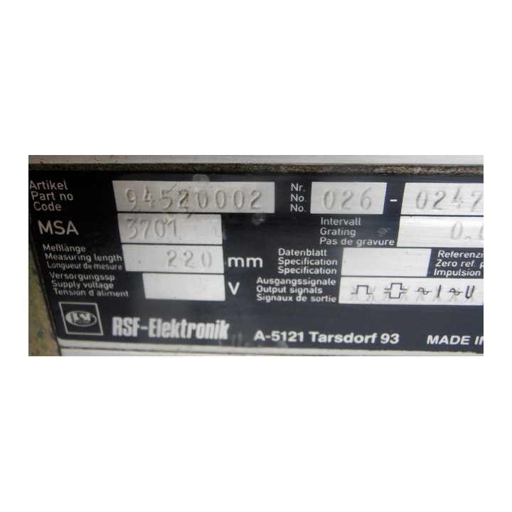 Règle de mesure RSF ELEKTRONIK MSA 3701 220 mm