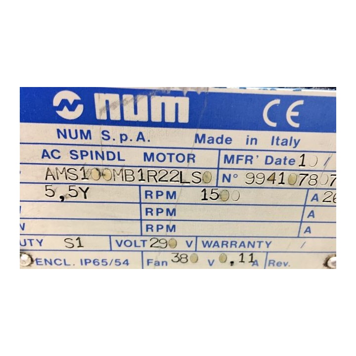 NUM AMS100MB1R22LS0 spindle motor