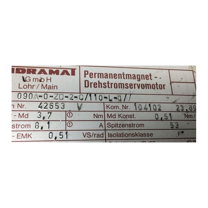 INDRAMAT MAC 090A-0-ZD-2-C/110-L-0 axis motor