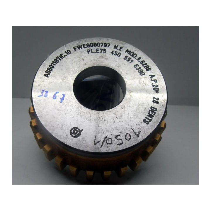 Shaper cutter modul 3,6286, AP20°, bore 31.75 mm